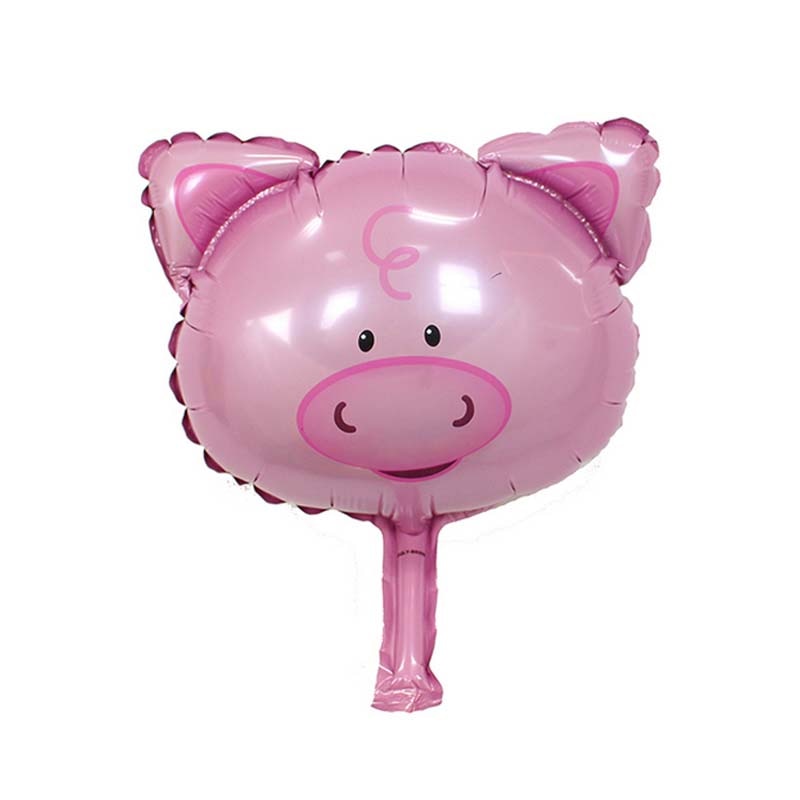 미니 동물 머리 시리즈 돼지 동물 호일 풍선 아기 생일 파티 장식 만화 장난감 유치원 풍선 뜨거운 판매
